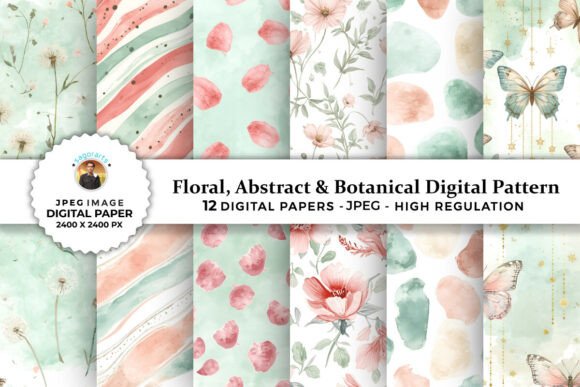 Download Abstract &amp; Botanical Digital Patterns - Digital patterns Collection