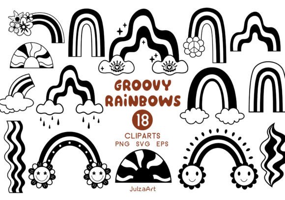Download Retro Rainbow Clipart, Blaco Rainbow Svg - Premium Resources