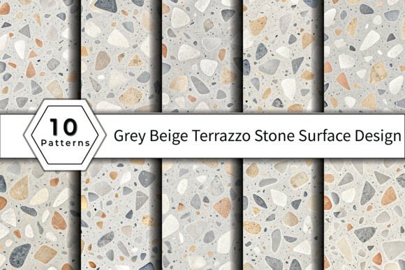 Download Grey Beige Terrazzo Stone Surface Design - Beige Collection