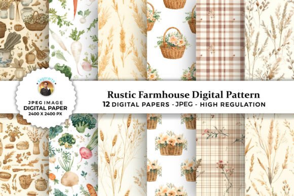 Download Rustic Farmhouse Digital Patterns - Premium Resources